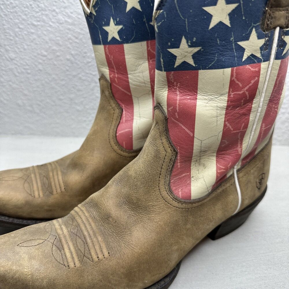 Ariat Circuit Patriot Womens Brown Leather American Flag Western Boots 10019950 - Picture 5 of 7